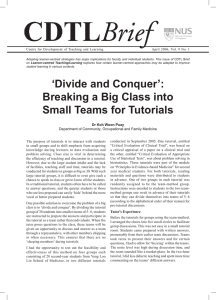 `Divide and Conquer`: Breaking a Big Class into Small Teams for