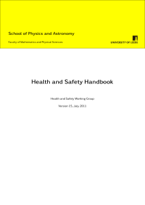 Health and Safety Handbook - School of Physics and Astronomy