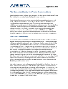 Application Note Fiber Connection Cleaning Best Practice