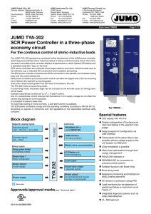 TY A 202 JUMO TYA-202 SCR Power Controller in a three