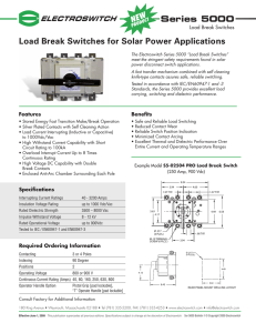 Load Break Switches For D.C. Power Applications