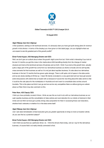 ASX Ltd Full-Year Results - Edited Analyst Briefing Transcript