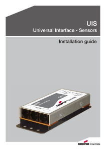 Universal Interface - Sensors Installation guide