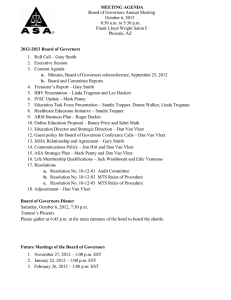 MEETING AGENDA Board of Governors Annual Meeting October 6