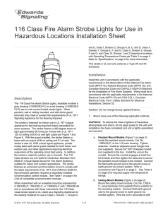 116 Class Fire Alarm Strobe Lights for Use in Hazardous