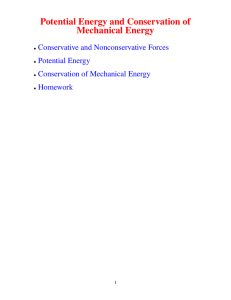 Potential Energy and Conservation of Mechanical Energy