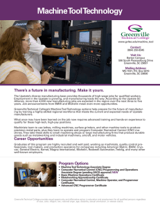 Machine Tool Technology - Greenville Technical College
