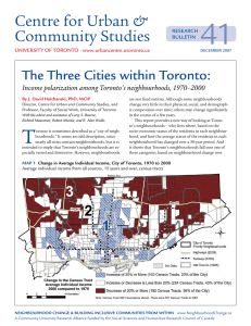 Three Cities Within Toronto: Income polarization among Toronto`s