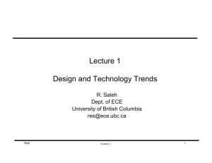 Lecture 1 Design and Technology Trends - UBC