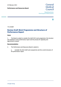 Review Draft Work Programme and Structure of Performance