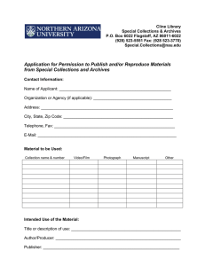 Application for Permission to Publish - Cline Library