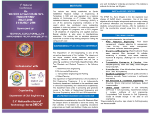 1 National Conference On “RECENT ADVANCES IN CIVIL
