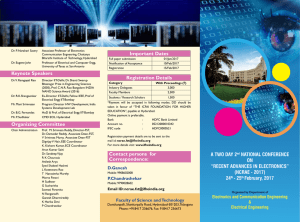 2nd National Conference on Recent Advances in Electronics