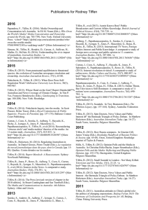 Publications for Rodney Tiffen 2016 2015 2014 2013 2012 2011