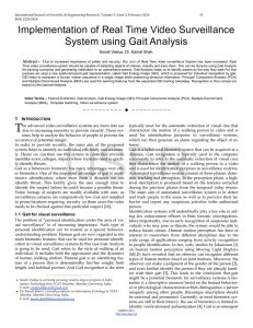 Implementation of Real Time Video Surveillance System using Gait