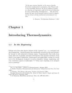 Chapter 1 Introducing Thermodynamics