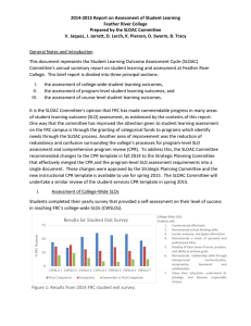 2014-2015 Report on Assessment of Student Learning Feather