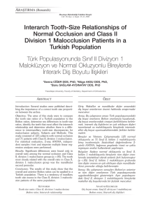 Interarch Tooth-Size Relationships of Normal Occlusion and Class II