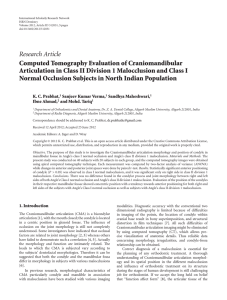 Computed Tomography Evaluation of Craniomandibular Articulation