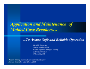 Application and Maintenance of Molded Case Breakers…