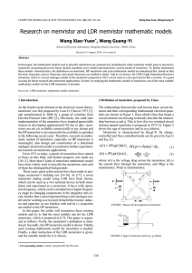 Research on memristor and LDR memristor mathematic models