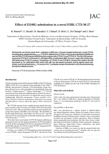 Effect of D240G substitution in a novel ESBL CTX-M-27