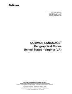 Common Language(R) Geographical Codes United States