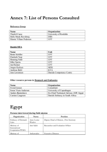 Annex 7: List of Persons Consulted Egypt