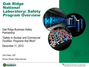 Oak Ridge National Laboratory: Safety Program Overview