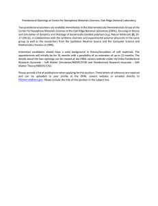 Postdoctoral Openings at Center for Nanophase Materials Sciences