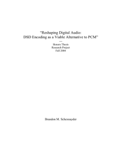 Reshaping Digital Audio: DSD Encoding as a Viable - SDG