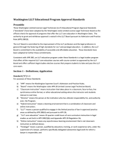 Washington LLLT Educational Program Approval Standards
