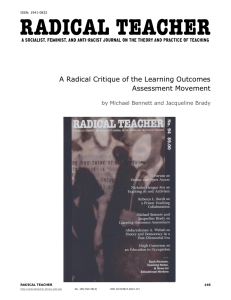 A Radical Critique of the Learning Outcomes Assessment Movement