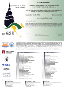 ICEAA - IEEE APWC 2016 first call for papers