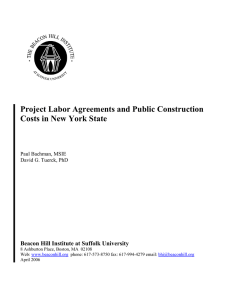 Project Labor Agreements and Public Construction Costs in New