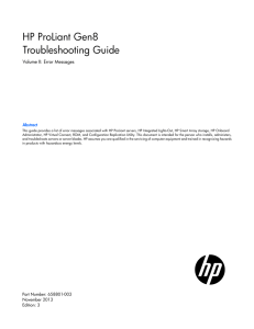 HP ProLiant Gen8 Troubleshooting Guide