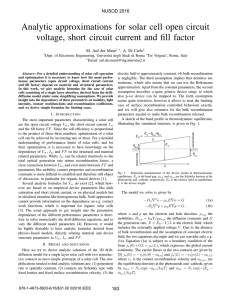 Analytic approximations for solar cell open circuit voltage, short