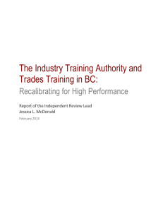 The Industry Training Authority and Trades Training in BC