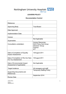 LEAVERS POLICY Documentation Control Reference Approving