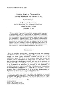 Division Algebras Generated by Finitely Generated Nilpotent Groups