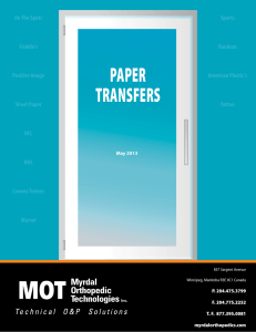 paper transfers - Myrdal Orthopedic Technologies