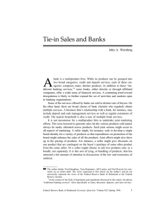 Tie-in Sales and Banks - Federal Reserve Bank of Richmond