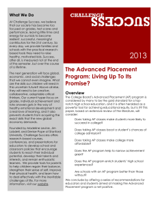 The Advanced Placement Program: Living Up to Its Promise? PDF