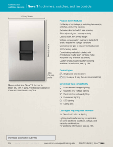 Nova Tb® dimmers, switches, and fan controls