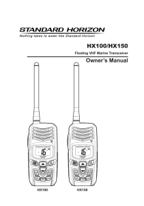 HX100/HX150 Owner`s Manual