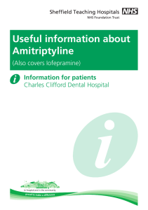 Useful information about Amitriptyline (also covers Iofepramine)