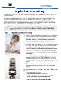 Application Letter Writing - QUT Careers and Employment