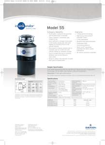 Model 55 Specification - InSinkErator WorldWide