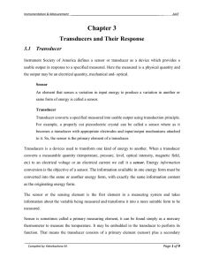 Chapter 3 Transducers and Their Response 3.1