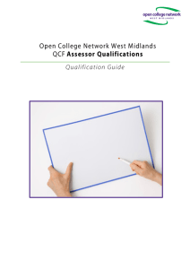 Open College Network West Midlands QCF Assessor Qualifications